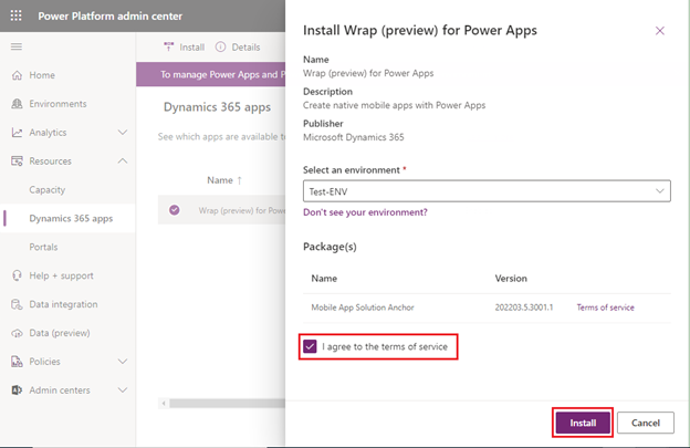 How to Install Wrap features in Power Apps